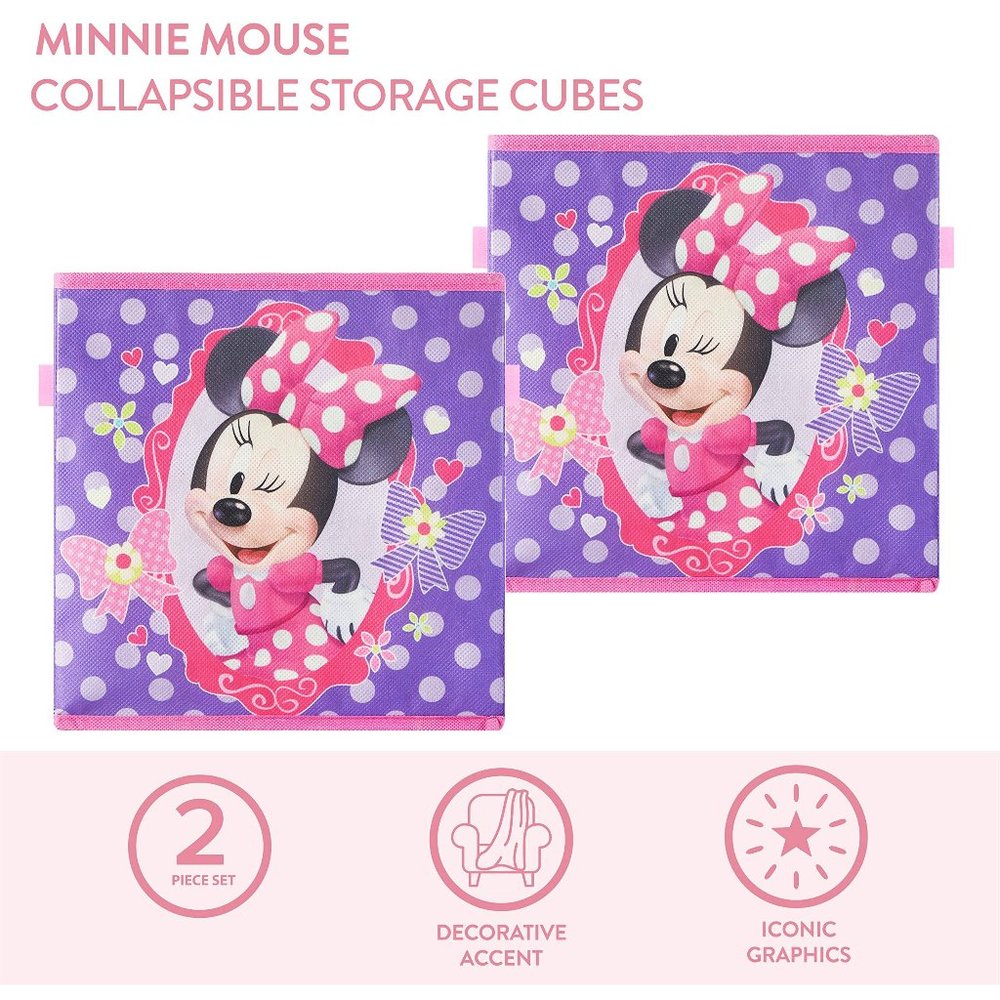 'DISNEY' STORAGE CUBE UNIT MINNIE MOUSE "BOWTIQUE" FOLDING 6-PIECE SET - Picture 5 of 16